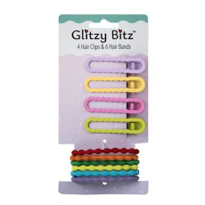 Hair Elastic Band and Clips, 10 piece